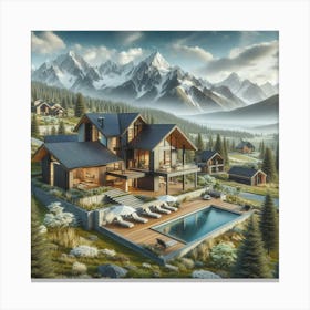 Mountain House In The Mountains Canvas Print