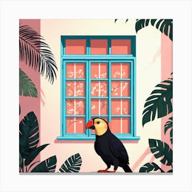 Bird In The Window 1 Canvas Print