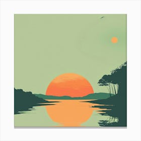 Sunset By The Lake Canvas Print