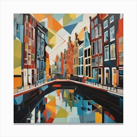 Amsterdam Canal Houses Art Print Canvas Print