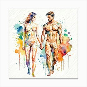 Nude Couple in Love 1 Canvas Print