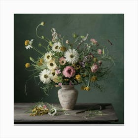 Floral Still Life With Wildflowers Art Illustratio W9dbq1vcrzuzywekcgv Ow Eqdhg2foqqozofq K6diqq Canvas Print