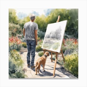 Man And His Dog Canvas Print