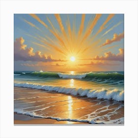 Sun Surf Art Print Canvas Print