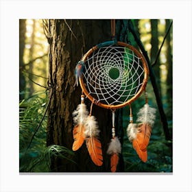 Dream Catcher In The Forest 3 Canvas Print