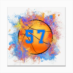 57 Years Old Kids 57th Birthday Basketball Kids Boy Canvas Print