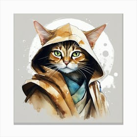 Persian Cat As A Jedi  Art Print Canvas Print