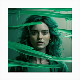 Girl With Green Hair 1 Canvas Print