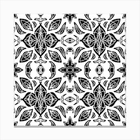 Black And White Seamless Pattern 7 Canvas Print