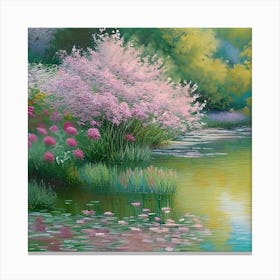 PINK TREE MONET STILE PRINT Canvas Print