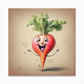 Carrot Drawing 3 Canvas Print