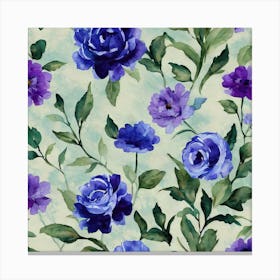 Blue And Purple Flowers Canvas Print