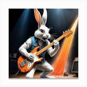 Rabbit Playing Guitar 2 Canvas Print