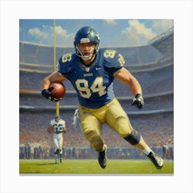 The Tactical Runner Football Athlete in Motion Canvas Print