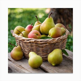 Pears In A Basket 5 Canvas Print