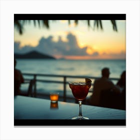 Cocktail at sunset Canvas Print