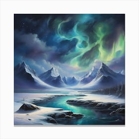 Craft An Artwork Of A Naturalistic Landscape With A Cosmic Sky Canvas Print