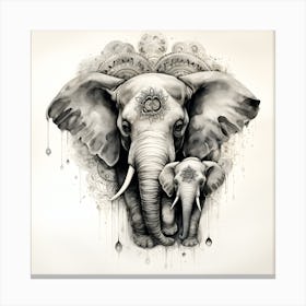 Elephant Series Artjuice By Csaba Fikker 001 Canvas Print