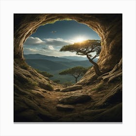 Tree In A Cave Canvas Print