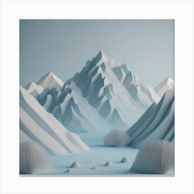 Firefly An Illustration Of A Beautiful Majestic Cinematic Tranquil Mountain Landscape In Neutral Col (52) Canvas Print