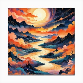 Moon In The Sky 4 Canvas Print