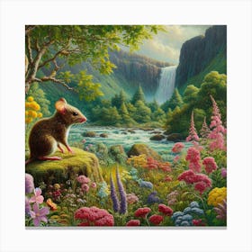 Mouse In The Forest 3 Canvas Print