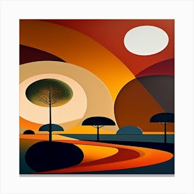 Landscape At Sunset Canvas Print