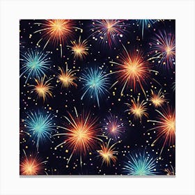 Fireworks Seamless Pattern Canvas Print