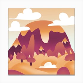 Abstract Mountain Landscape Canvas Print