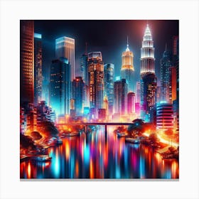 Vibrant City Nights - Wall Print Art Canvas Print