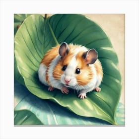 Hamster On Leaf 1 Canvas Print