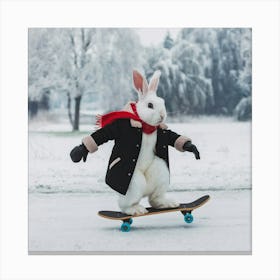 A Photo Of A White Rabbit Wearing A Red Lhpd9646tv Lb2fvc7mcoq Dqk8w Diskw3pabn7wnyxa Canvas Print