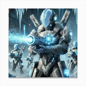 A Futuristic Sci Fi Depiction Of Frozen Sentinels Canvas Print