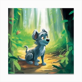 Dog In The Woods 1 Canvas Print