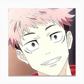 Art painting of a smiling anime boy Canvas Print