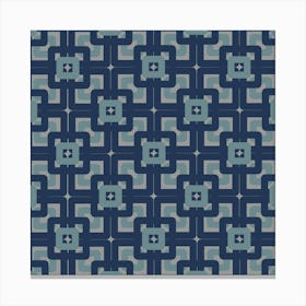 Blue Tile Pattern Canvas Print