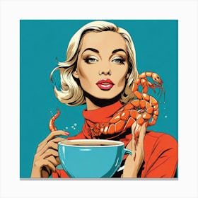 Woman With A Cup Of Coffee 1 Canvas Print