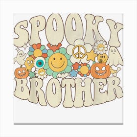 Spooky Brother Matching Retro Halloween Ghost Boo Canvas Print