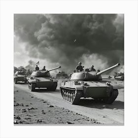 Tiger Tanks In Action Canvas Print