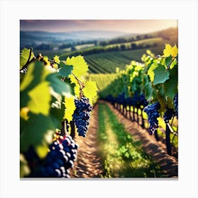 Vineyards At Sunset 1 Canvas Print