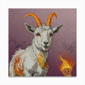 Goat With Horns 4 Canvas Print