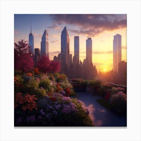 SUNSET IN MANHATTAN  Canvas Print