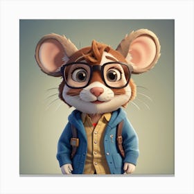 Mouse In Glasses Canvas Print