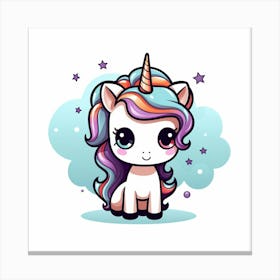 Unicorn With Rainbow Mane 17 Canvas Print