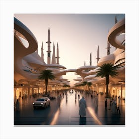 Futuristic Cityscape 207 Canvas Print