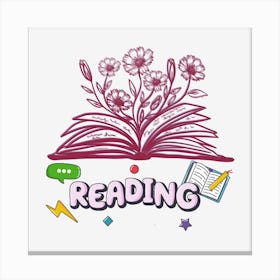 Reading Floral Back to School Canvas Print