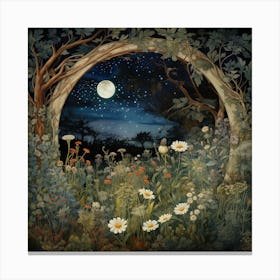 A Magical Midnight Moonlit Landscape Canvas Print