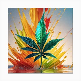 Colorful Marijuana Leaf Canvas Print