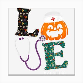 Cvicu Nurse Halloween Scary Pumpkin Love Nurse Life Canvas Print