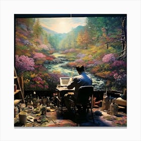 Irises in Monet'sanctuary Canvas Print